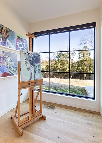 Painting studio window